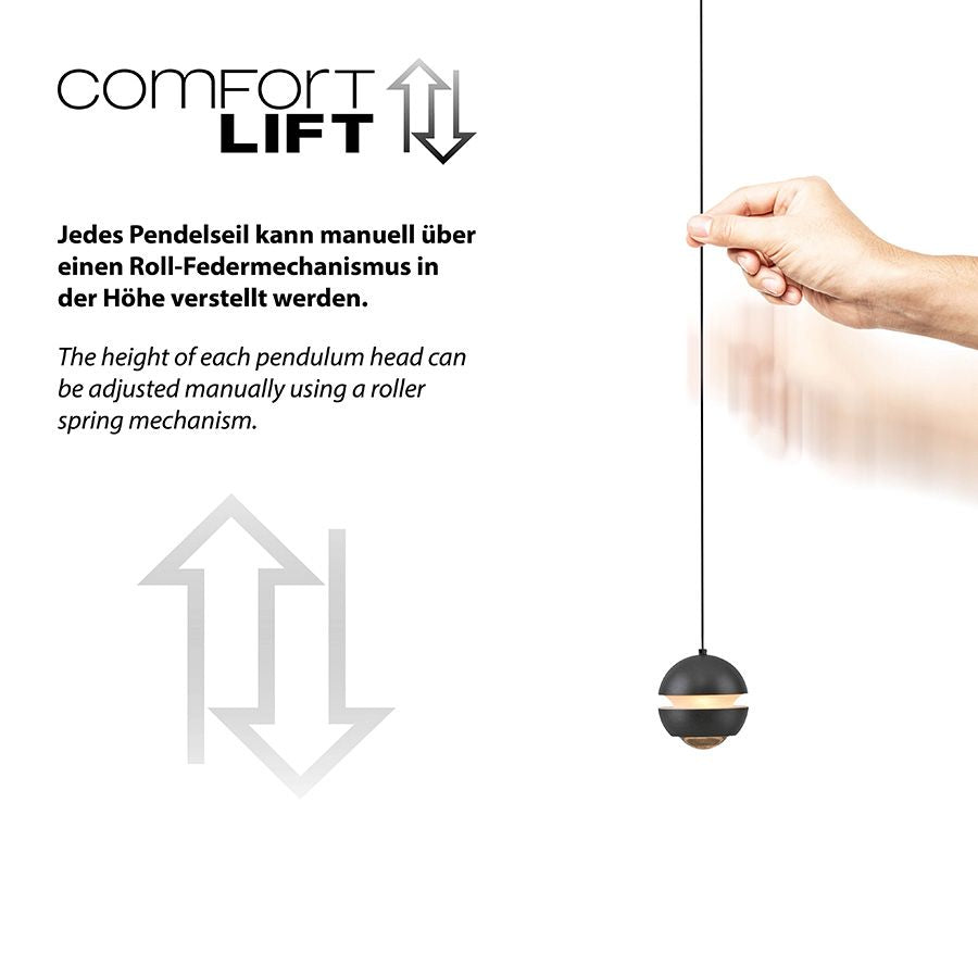 SCHÖNER WOHNEN Pendelleuchte Hängelampe LED LINI verstellbar dimmbar schwarz - 4043689018078