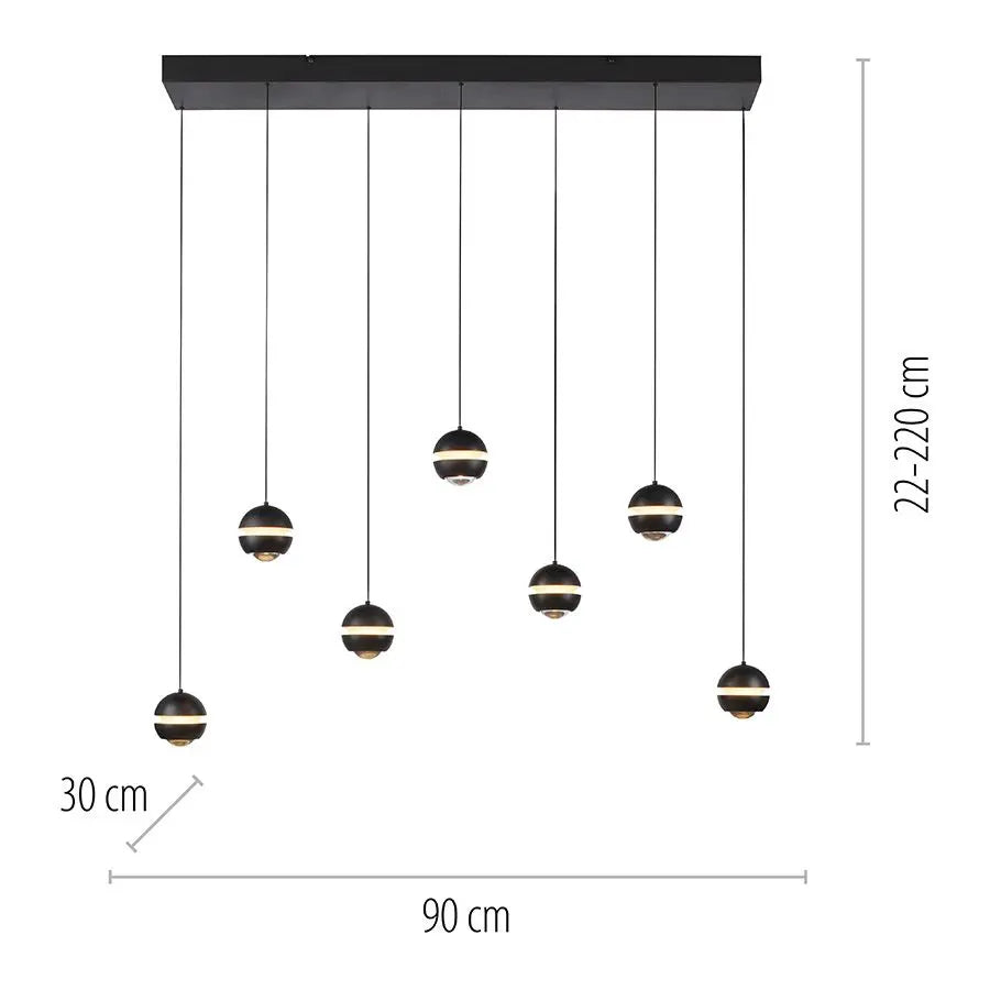 B-Ware Schöner Wohnen Pendelleuchte Hängelampe Led Lini Dimmbar Höhenverstellbar 7 Flg - 4043689018092