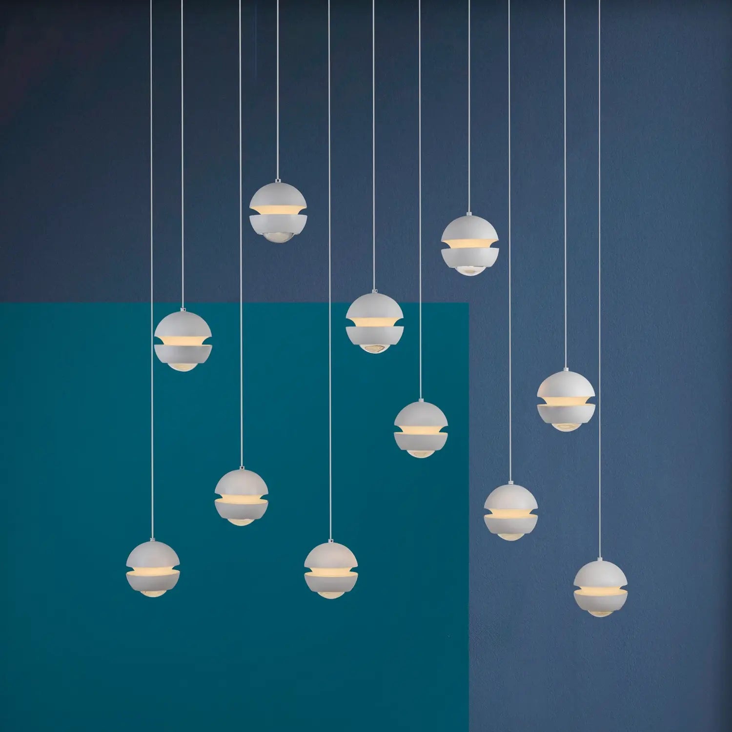 B-Ware Schöner Wohnen Hängeleuchte Pendelleuchte Led Lini Weiß Kunststoff Eisen - 4043689018122