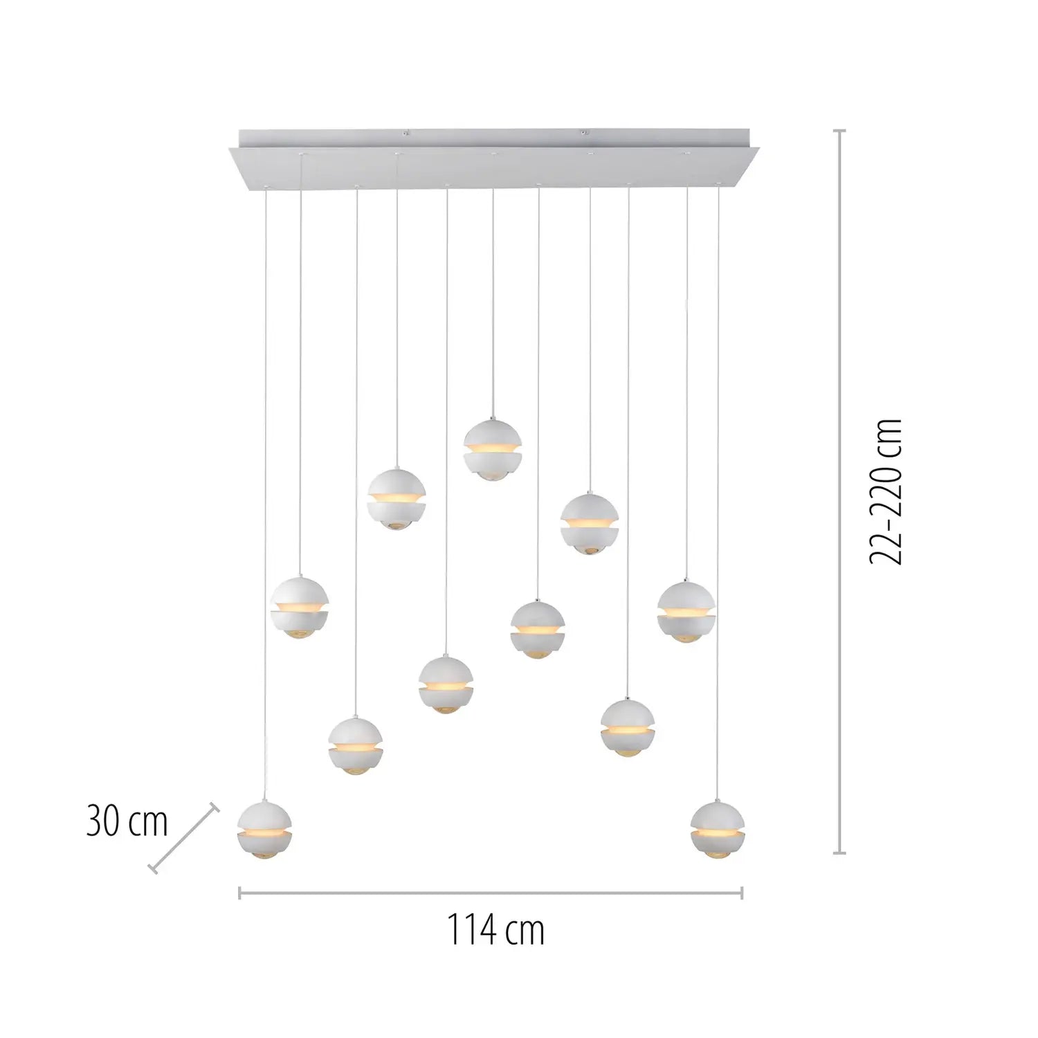B-Ware Schöner Wohnen Hängeleuchte Pendelleuchte Led Lini Weiß Kunststoff Eisen - 4043689018122