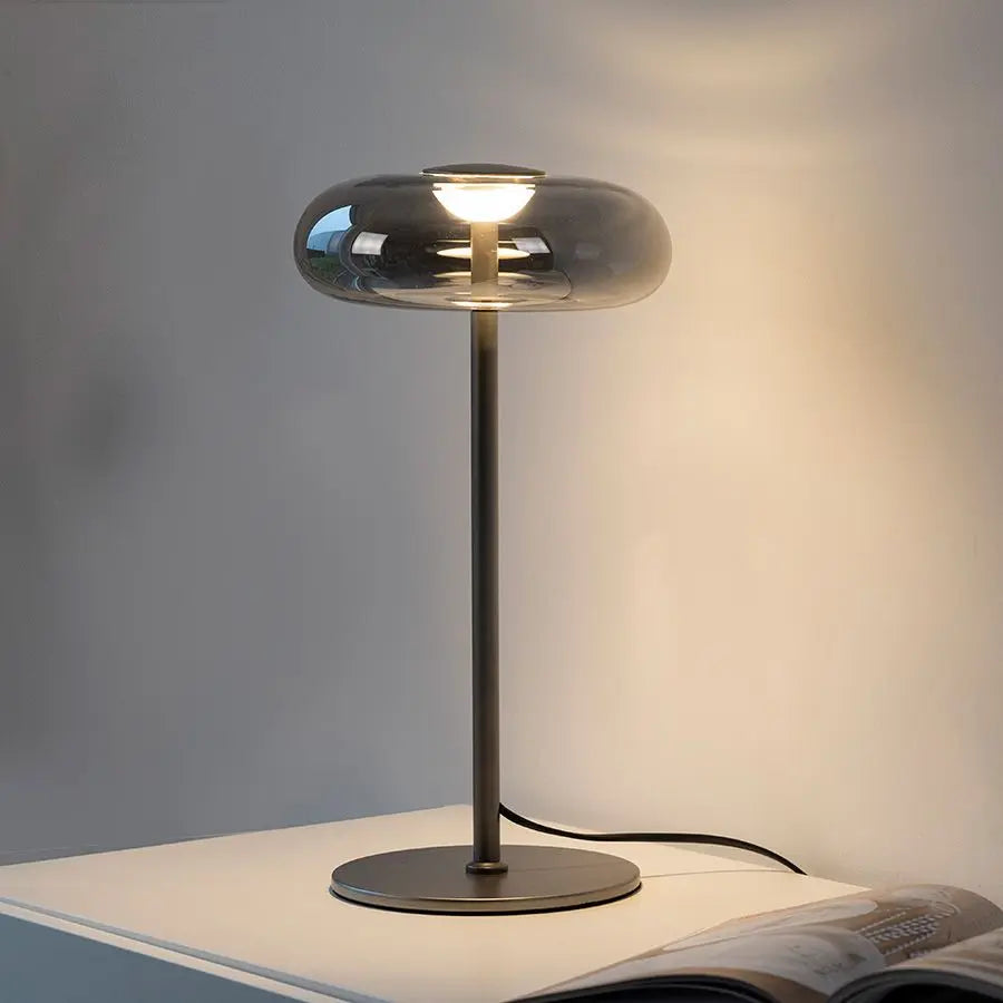 B-Ware Schöner Wohnen Tischleuchte Lampe Led Posh Grau Rauchglas Schnurdimmer Warmweiß - 4043689018443