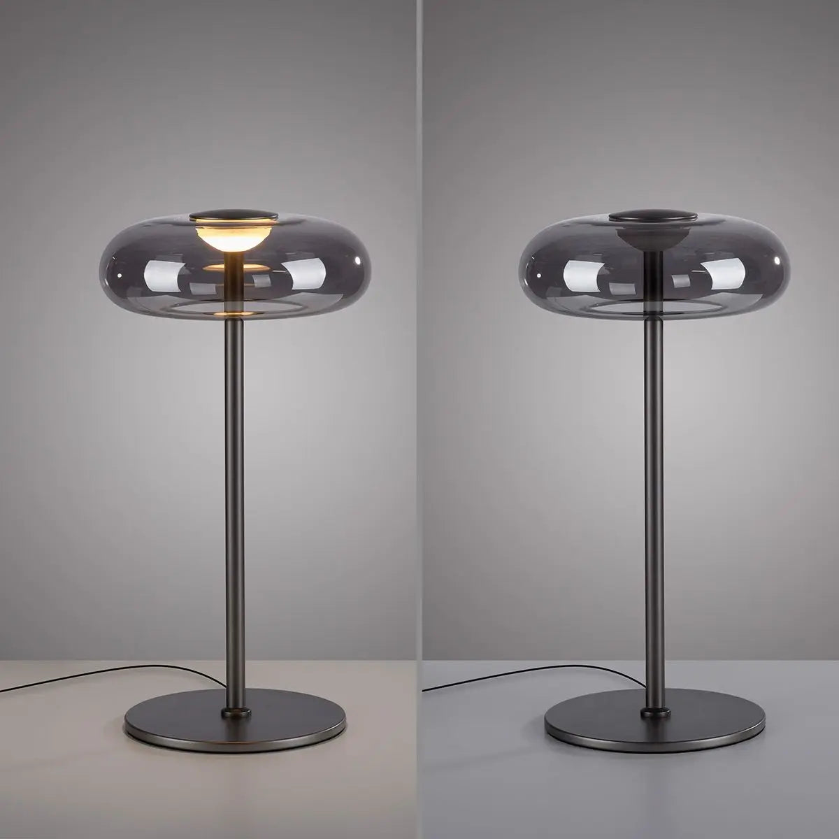 B-Ware Schöner Wohnen Tischleuchte Lampe Led Posh Grau Rauchglas Schnurdimmer Warmweiß - 4043689018443