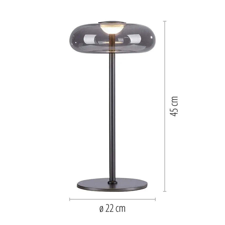 B-Ware Schöner Wohnen Tischleuchte Lampe Led Posh Grau Rauchglas Schnurdimmer Warmweiß - 4043689018443