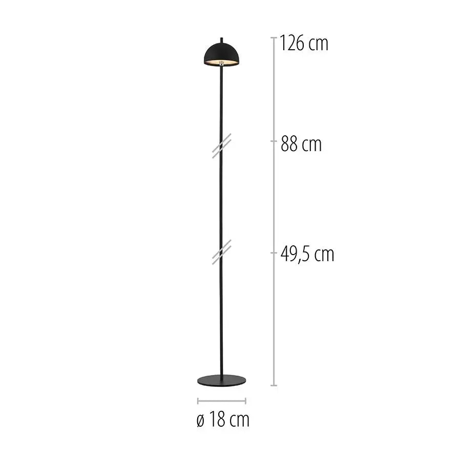B-Ware Schöner Wohnen Stehleuchte Standlampe Akku Led Bellies Schwarz Usb Ladekabel - 4043689018801