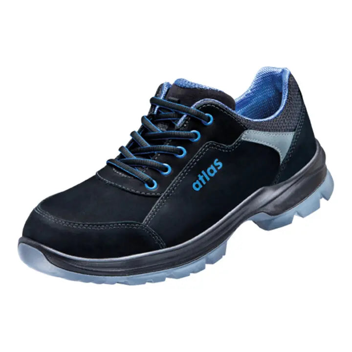 B-Ware Atlas Halbschuh Arbeitsschuh Sicherheitsschuh Royalblau Schwarz S3 W10 Größe 44 - 4043692330969