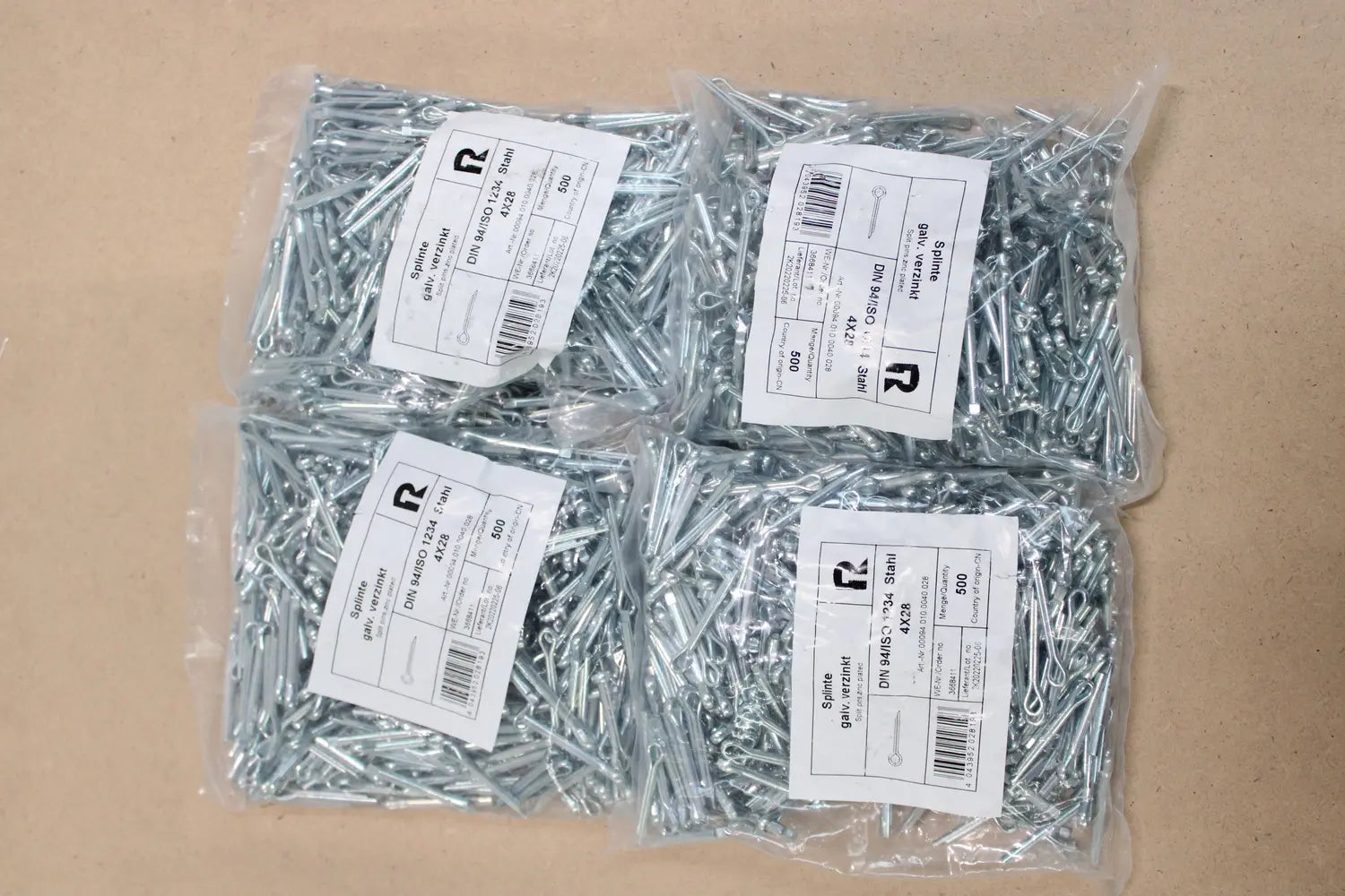 B-Ware Reyher Splinte Stifte Din 94 Iso 1234 Stahl Galvanisch Verzinkt 4x28mm 4 Sets - 4043952028193