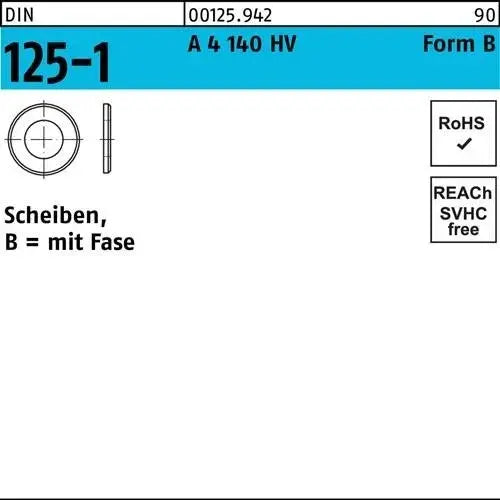 B-Ware Reyher Unterlegscheibe Scheibe Din 125 1 B 25x44x4 A 4 140 Hv Form B 4 Sets - 4043952051078