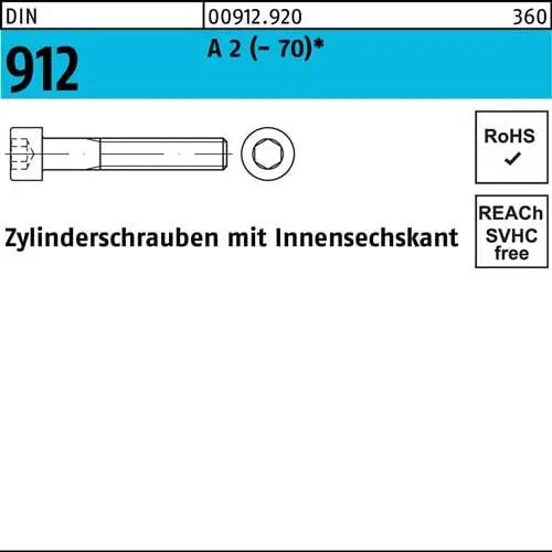 B-Ware Edelstahl Zylinderschraube Din 912 M30 150mm A2 70 Innensechskant 2 Stück - 4043952185230