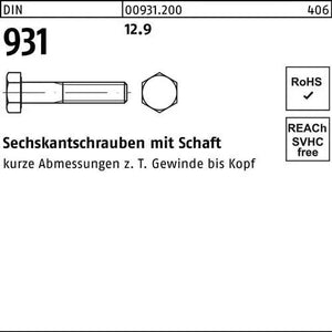 B-Ware Reyher Sechskantschraube Mit Schaft Bolzen Din 931 Schaft M24x180 12.9 7 Stück