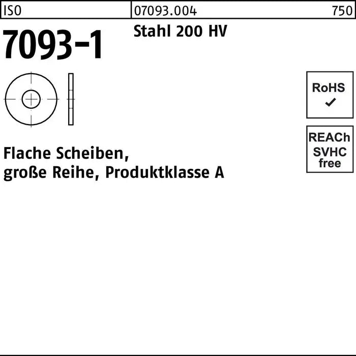 B-Ware Reyher Unterlegscheibe Iso 7093 1 8 Stahl 200 Hv Scheibe 500 Stück  - 4043952505595