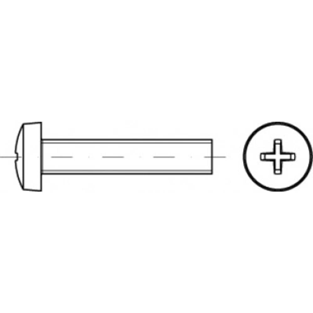 TOOLCRAFT Linsenzylinderschrauben Flachkopf Kreuzschlitz M4x12mm 2000 St - 4043952549728
