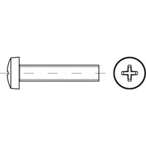 B-Ware Toolcraft Linsenzylinderschrauben Flachkopf Kreuzschlitz M4x12mm 2000 St