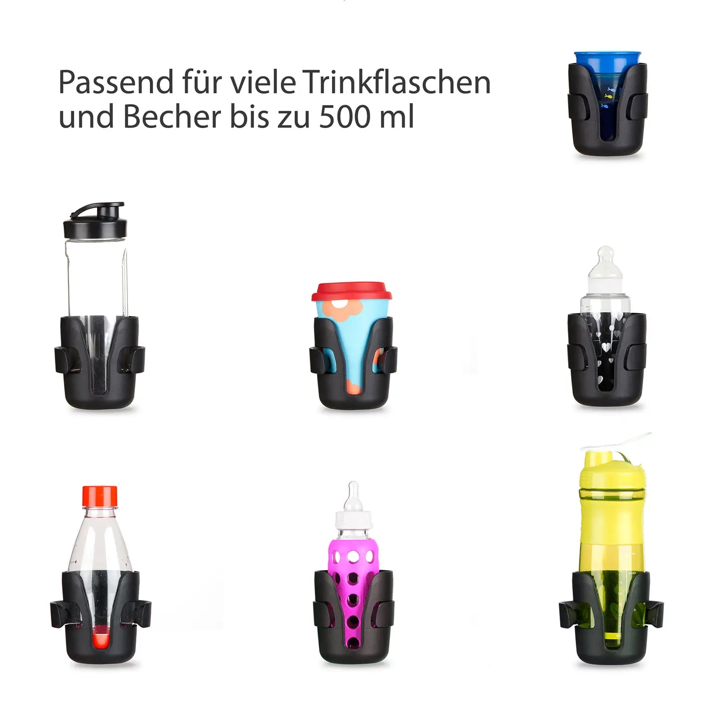 B-Ware Abc Design Becherhalter Getränkehalter Kinderwagen Schwarz Zubehör Uni Klett - 4045875042676