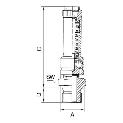 B-Ware Riegler Sicherheitsventil Dn8 Messing G12 Ansprechdruck 11bar Fkm Dichtung - 4047322044639