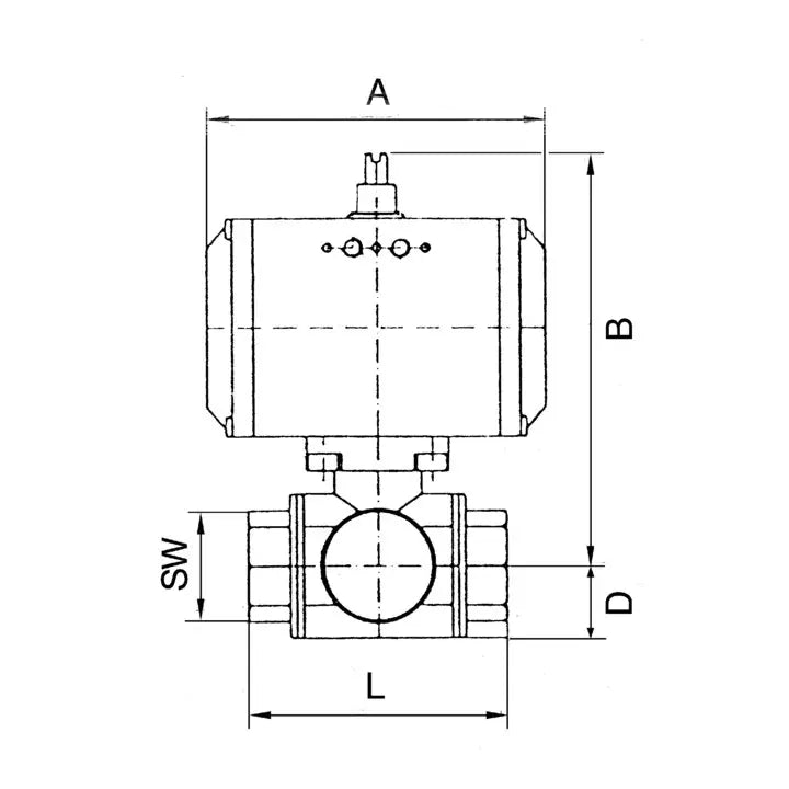 B-Ware Riegler Es Kuha, Pneumat. Stellantrieb Einfachwirkend, L Bohrung, Rp 1/2 - 4047322076944
