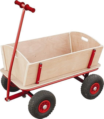 B-Ware Izzy Bollerwagen Holzbollerwagen Kinder Luftreifen 100 Kg Belastbarkeit Wagen