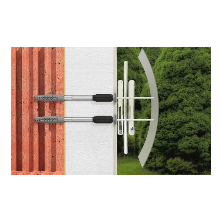 B-Ware Fischer Abstandsmontagesystem Befestigung Vorsteckmontage M10 220mm 5 Sets - 4048962131796