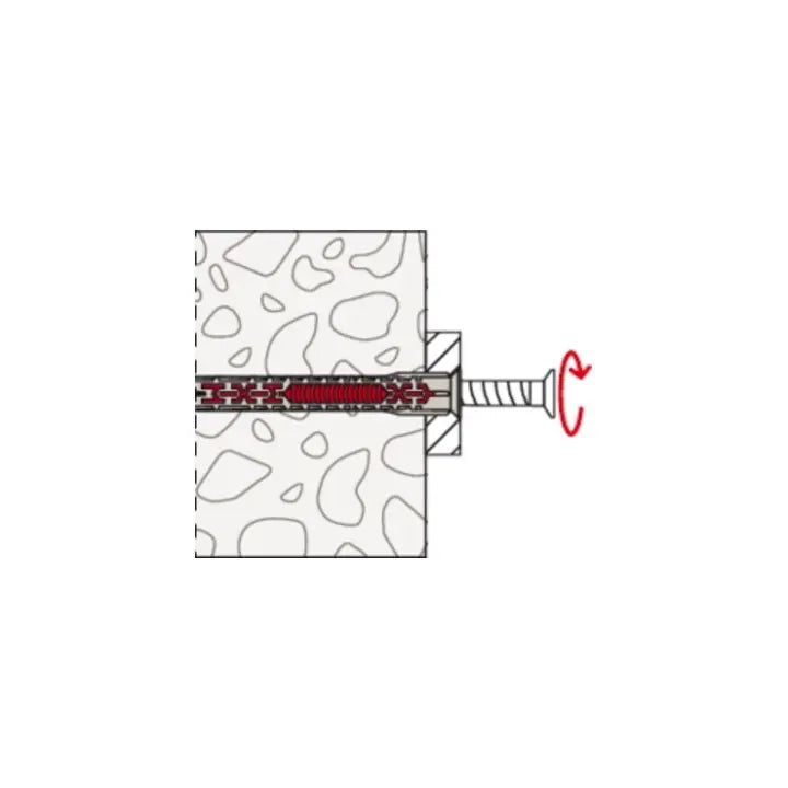 B-Ware Fischer Langschaftsdübel Universaldübel Dübel 8x100 Grau Schraube Nylon 7 Sets - 4048962440119