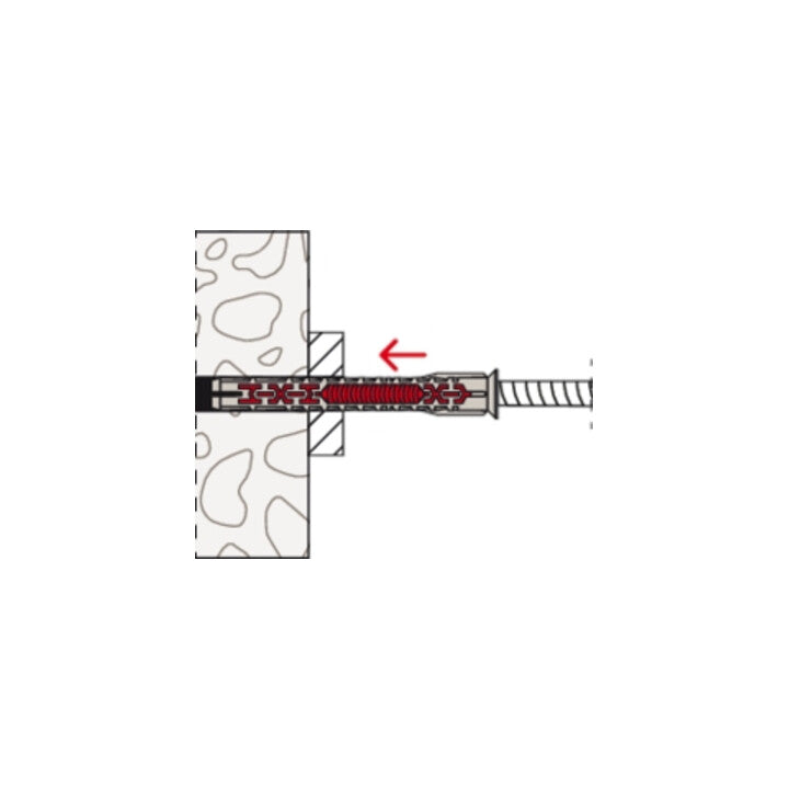 fischer Langschaftsdübel Universaldübel Dübel 8x100 grau Schraube Nylon 7 SETS - 4048962440119