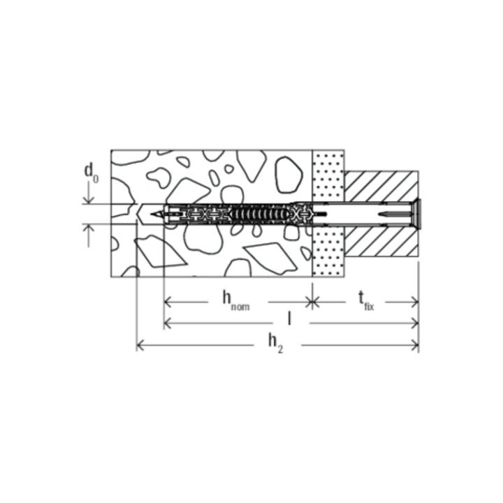 fischer Langschaftsdübel Universaldübel Dübel 8x100 grau Schraube Nylon 7 SETS - 4048962440119