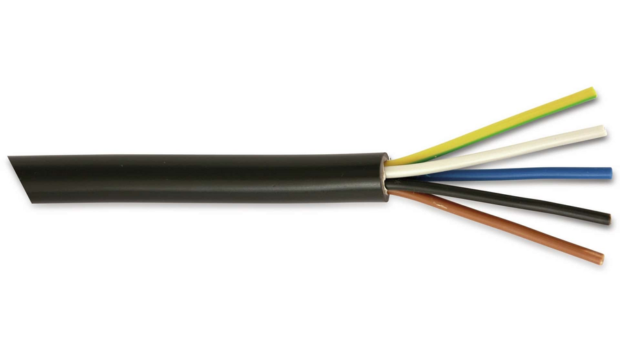 Erdkabel Nyy J Stromkabel Kabel 5x1,5mm² 50m Energieversorgungskabel Schwarz  B-Ware - 4051242001184