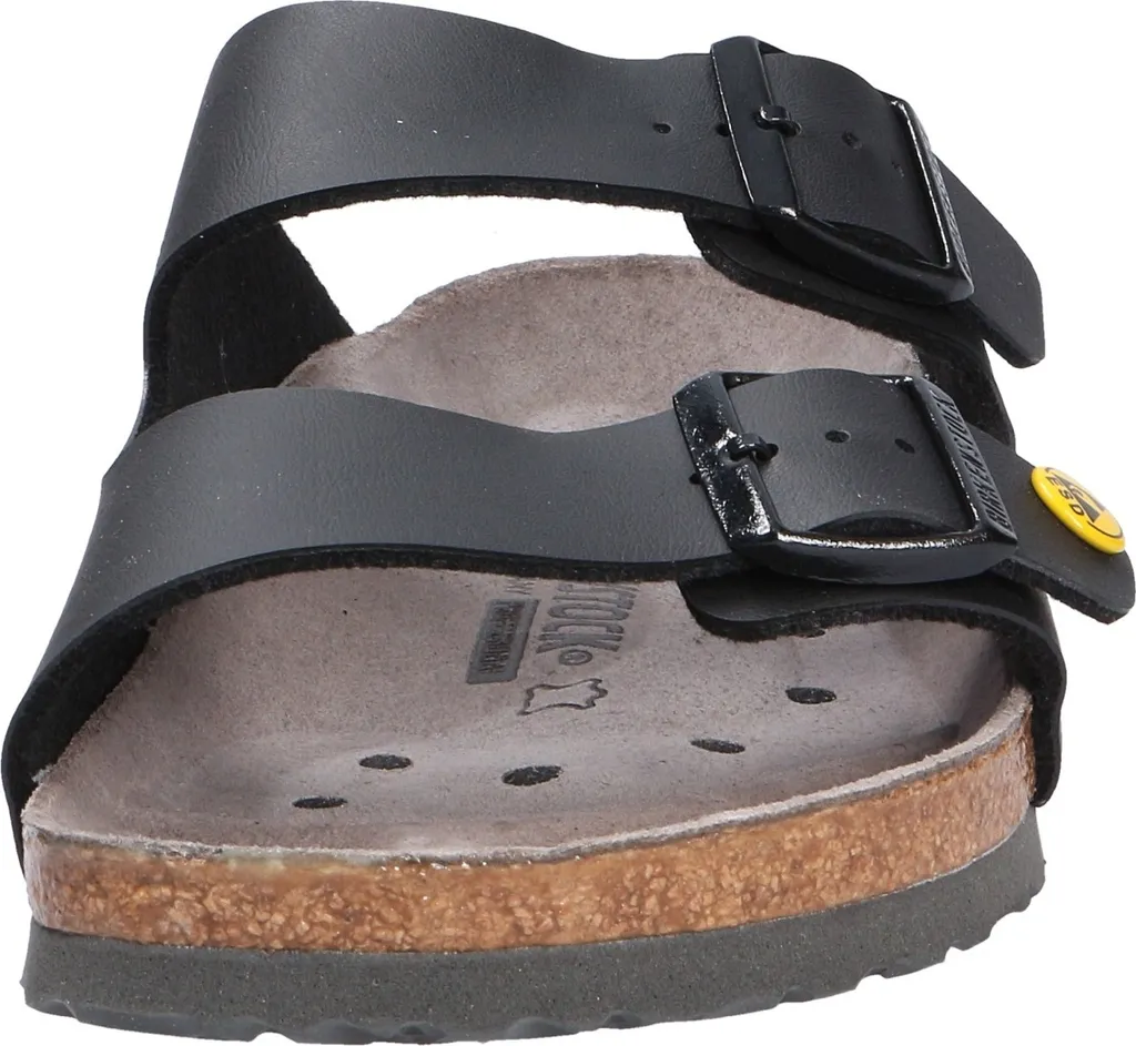 B-Ware Birkenstock Clog Pantoletten Arizona Esd Gr.42 Schwarz Obermaterial Birko Flo774