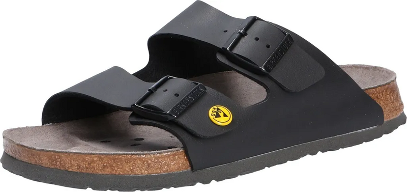 B-Ware Birkenstock Clog Pantoletten Arizona Esd Gr.42 Schwarz Obermaterial Birko Flo774