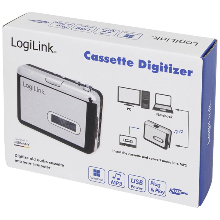 Logilink Usb Kassettendeck Kassettenspieler Digitalisierer Musikaufnahme Gerät B-Ware - 4052792002041