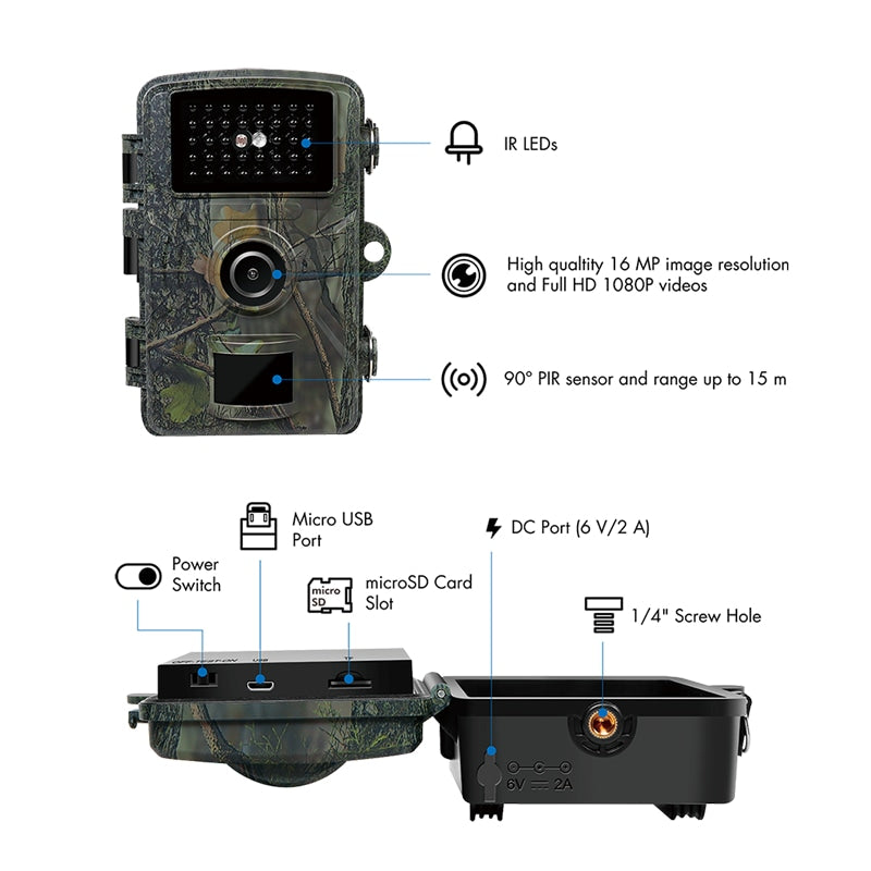 D-Ware Logilink Wildkamera Fotofalle Outdoor Kamera Wc0065 1080p Ip66 16 Mp Siehe Text - 4052792070743