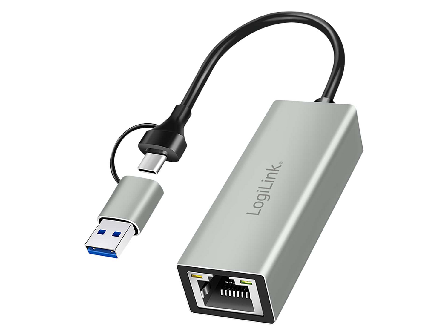 Logilink Usb Netzwerkadapter Ua0238 B Usb C Zu Gigabit Ethernet 2 In 1 Anschluss B-Ware - 4052792076523