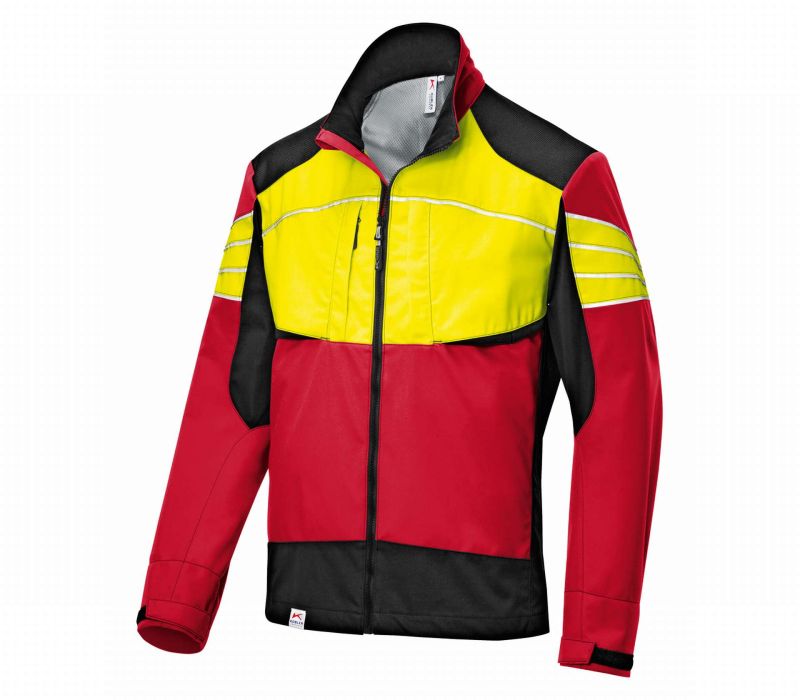Kübler Jacke Arbeitsjacke FOREST Ultrashell rot warngelb Stretchwinddicht M - 4053813406800