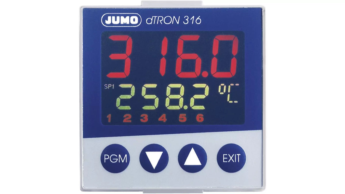 Jumo Temperaturregler Regler PID dTRON 316 Prozessregler Relais Einbau - 4053877002130