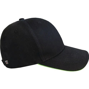 B-Ware Terrax Cap Mütze Workwear Basecap Baumwolle Schwarz Limette Universal Onesize