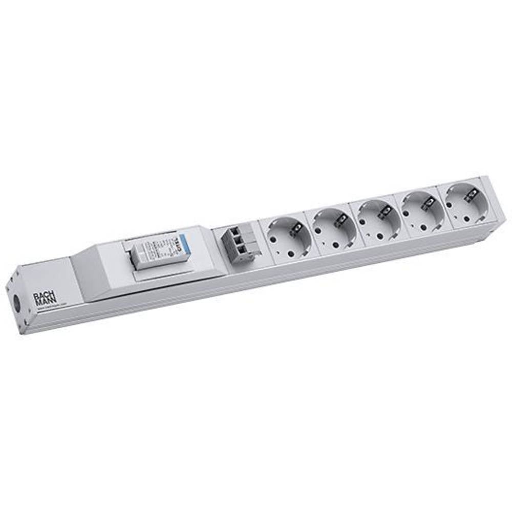 Bachmann Steckdosenleiste Mehrfachsteckdose 19 Zoll grau Schutzkontakt 2 m 5fach - 4057298058837
