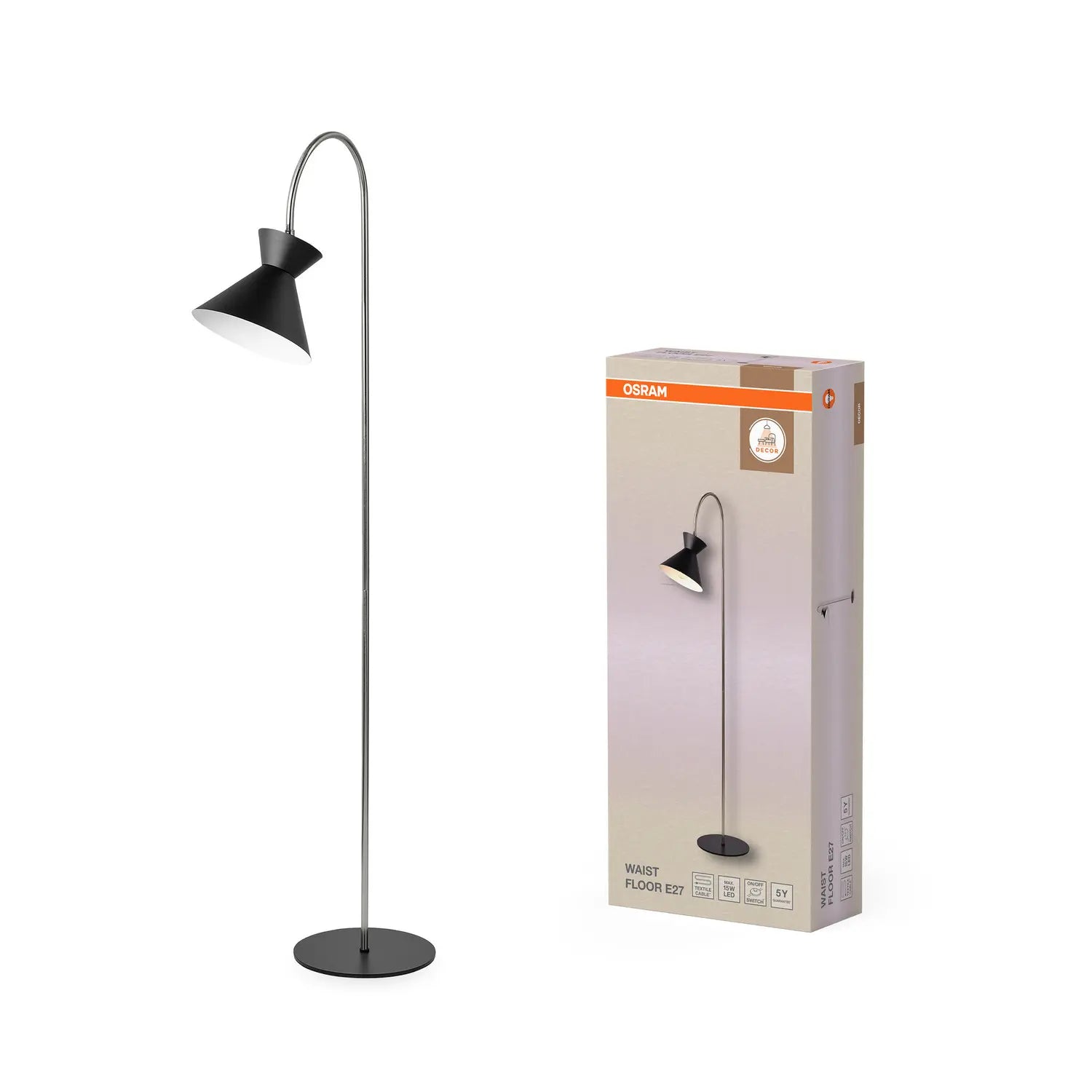 B-Ware Osram Stehleuchte Standlampe Decor Waist Floor E27 Led Schwarz 140 Cm Lampe - 4058075846746