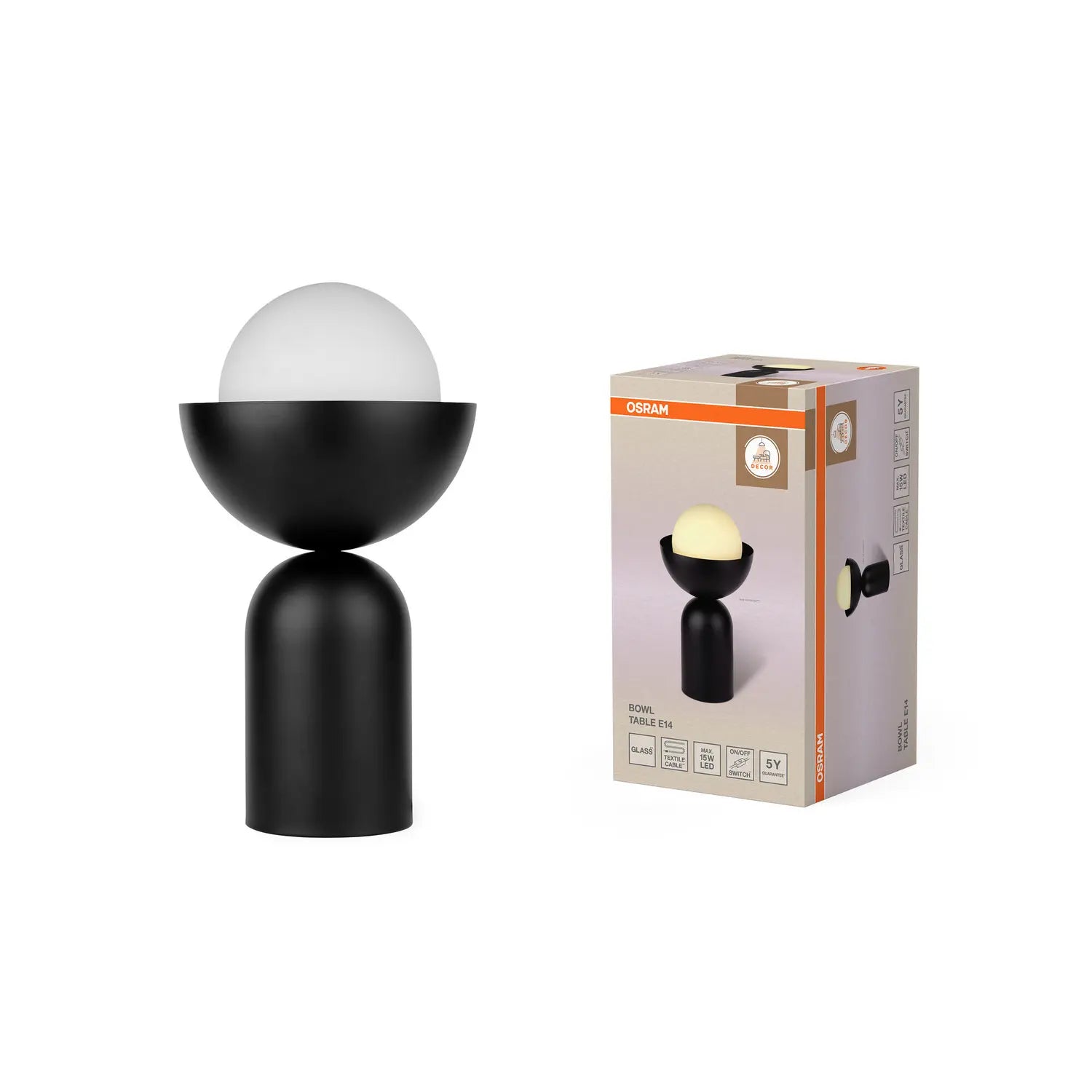 B-Ware Osram Tischleuchte Tischlampe Bowl Decor E14 Leuchte Schwarz Table Siehe Text - 4058075847064