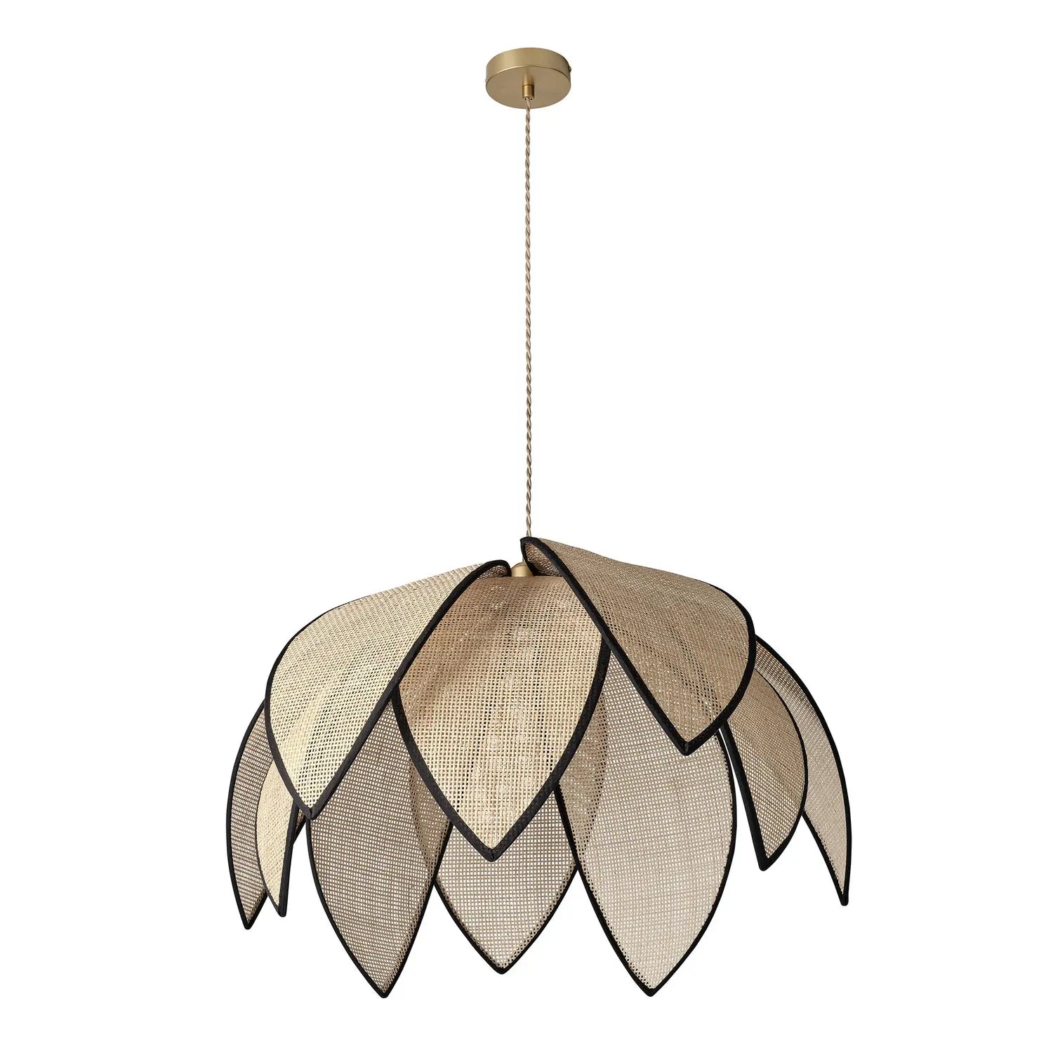 B-Ware Osram Pendelleuchte Hängelampe Rattan Lotus Leuchte E27 Innenbereich Beige - 4058075847224