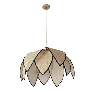 B-Ware Osram Pendelleuchte Hängelampe Rattan Lotus Leuchte E27 Innenbereich Beige