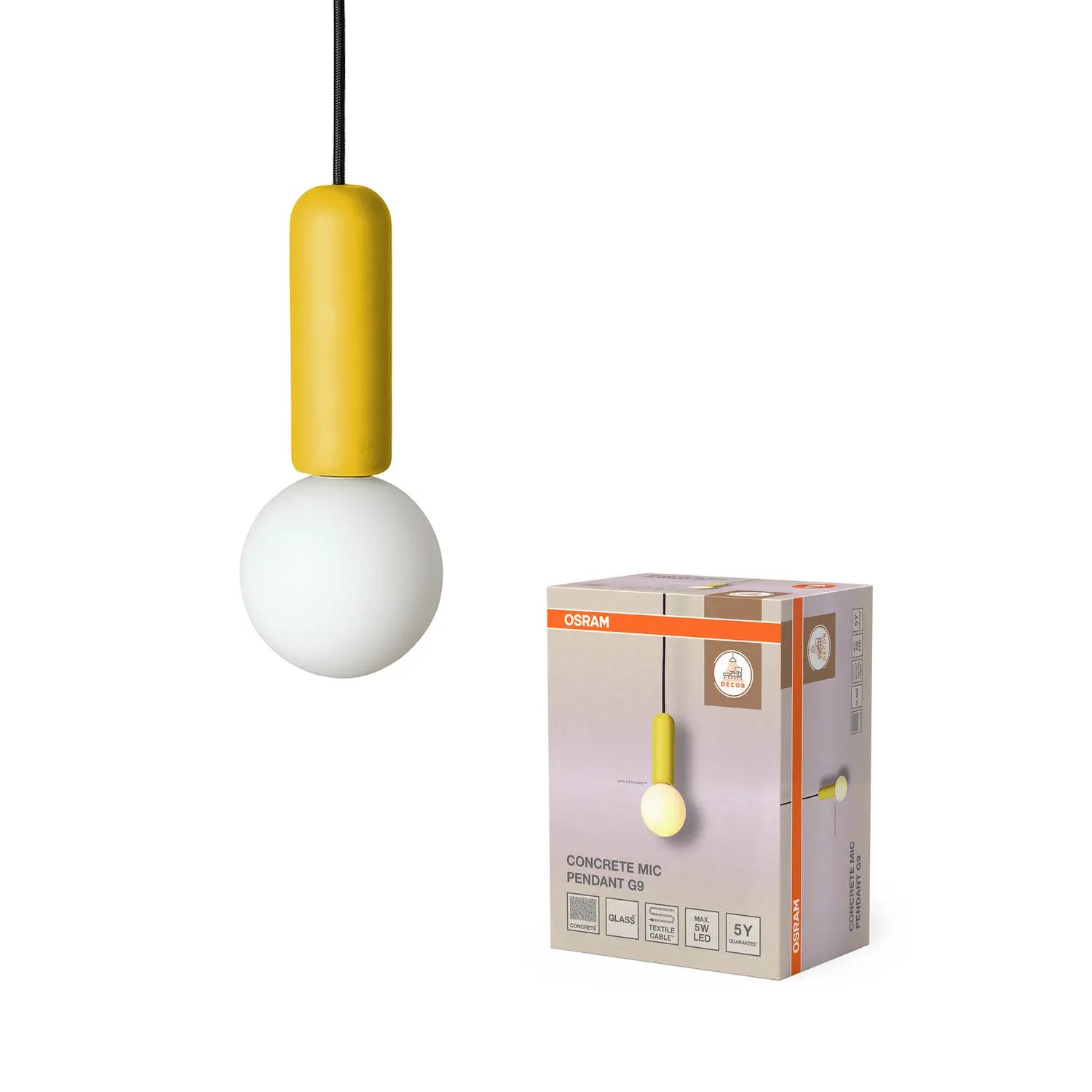 B-Ware Osram Pendelleuchte Hängelampe Decor Concrete Mic Leuchte Gelb Beton G9 Led - 4058075848306