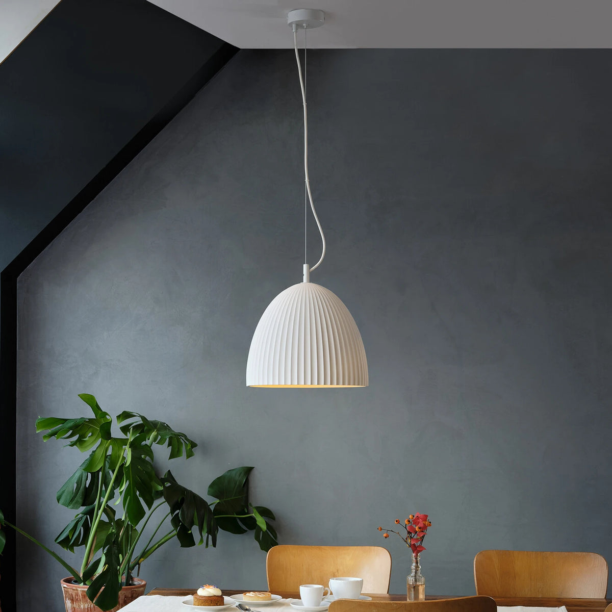 OSRAM Hängelampe Pendelleuchte weiß Gips E27 Decor Plaster Routes Bell Lampe - 4058075848443
