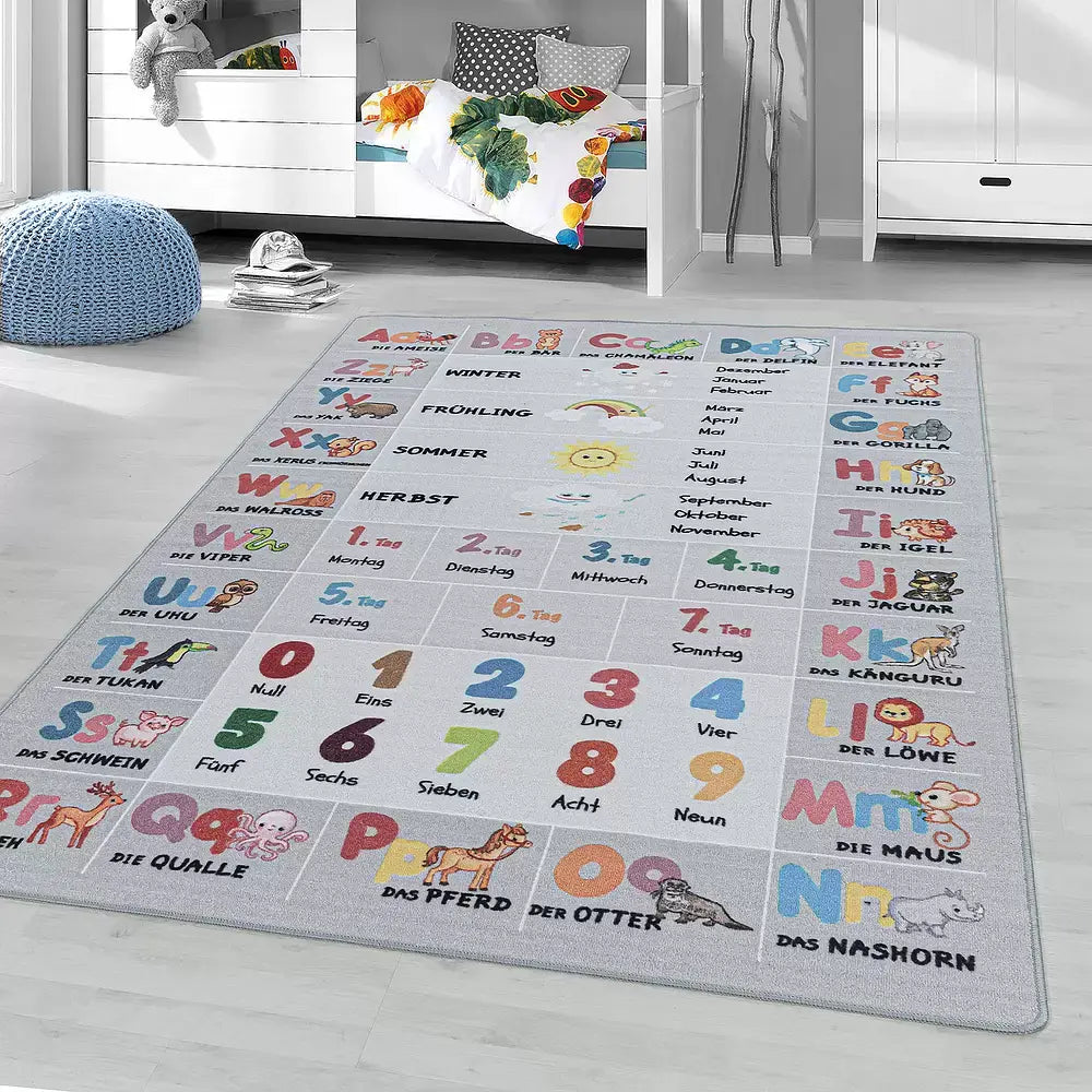 B-Ware Kinderteppich Spielteppich Play Grau Polyamid Bodenbelag Kinderzimmer 160x230 Cm - 4058819097960