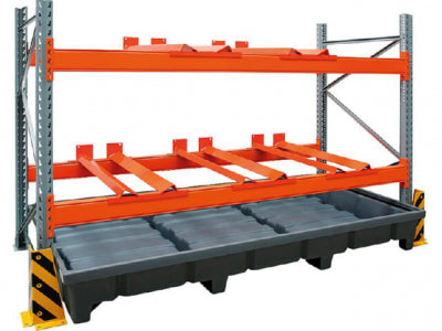 Regalwerk Fassauflage Horizontal Auflage 200 Liter Fass Endanschlag Ral 2004 B-Ware