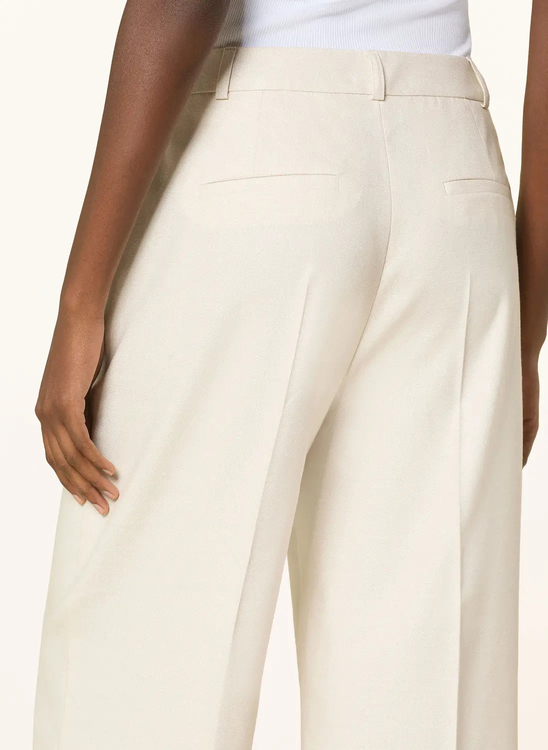 B-Ware Comma Marlenehose Damen Hose Ecru Größe 44 Viskose Polyester Leinen Elasthan - 4063626029035