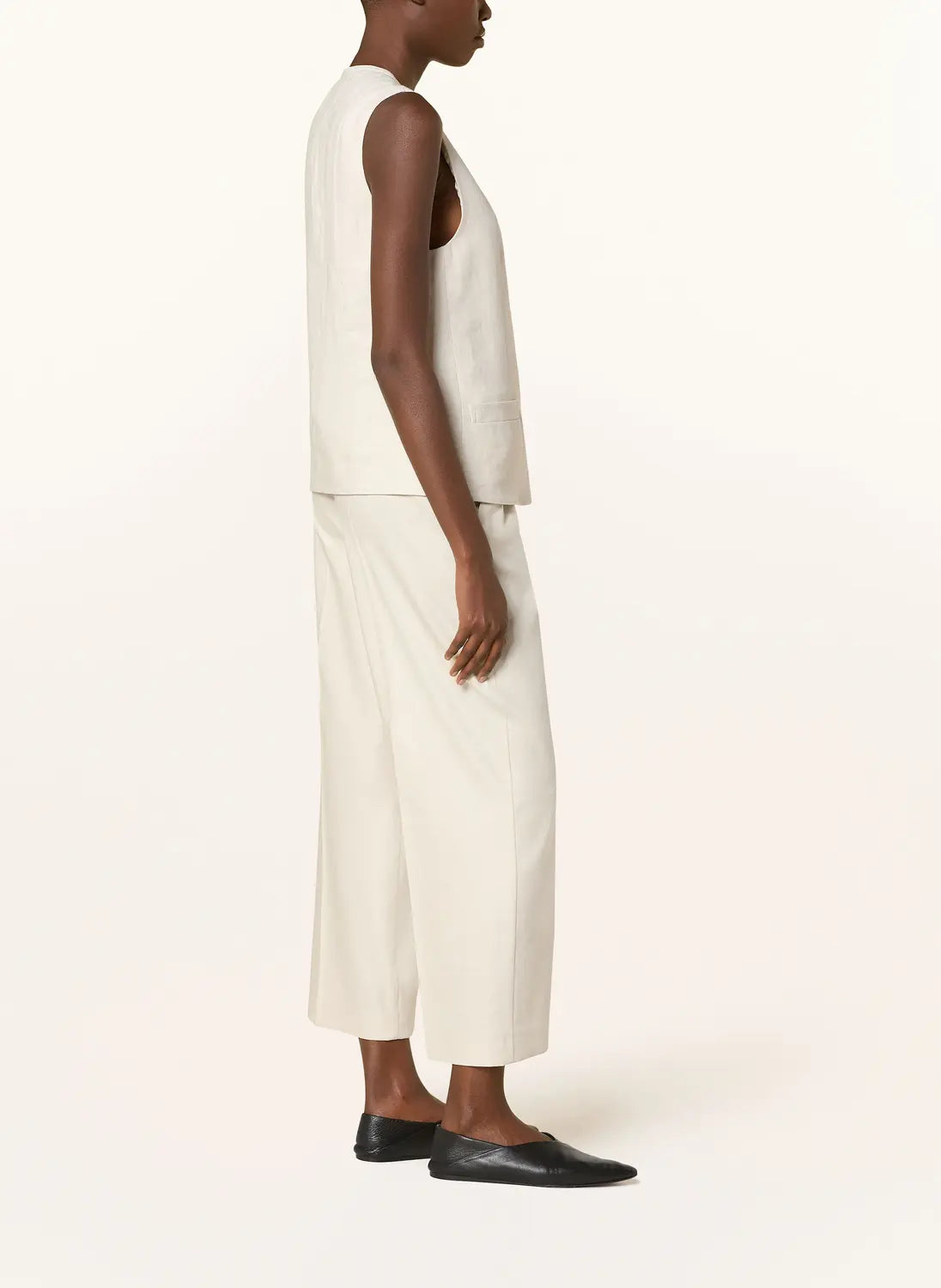 B-Ware Comma Marlenehose Damen Hose Ecru Größe 44 Viskose Polyester Leinen Elasthan - 4063626029035