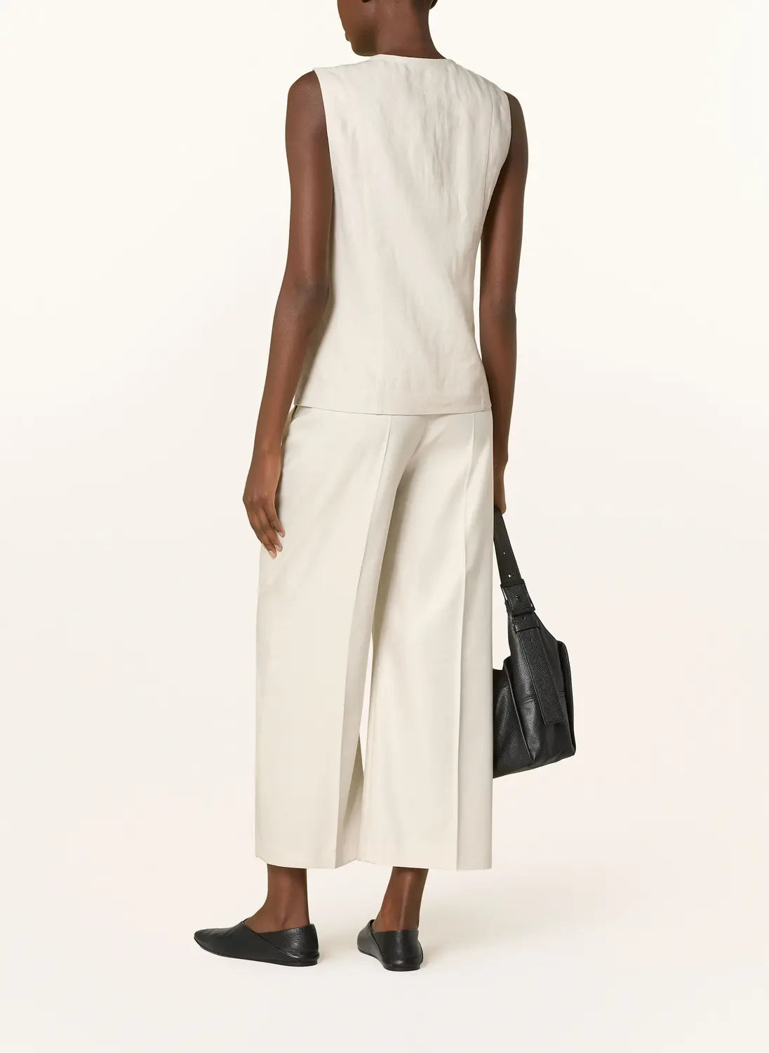 B-Ware Comma Marlenehose Damen Hose Ecru Größe 44 Viskose Polyester Leinen Elasthan - 4063626029035