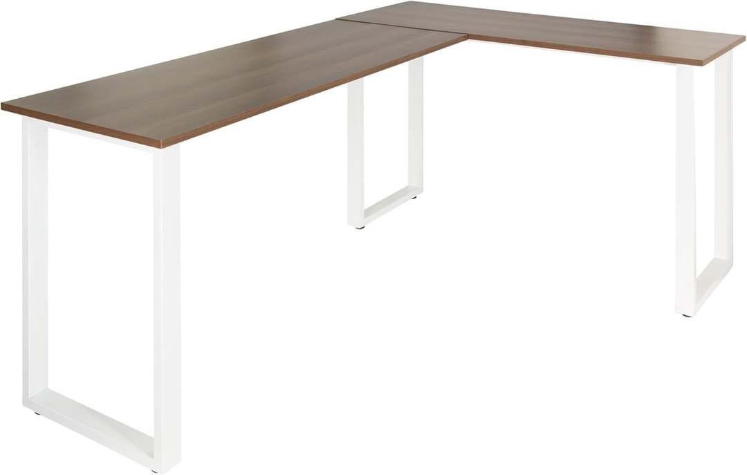 Hjh Office Eckschreibtisch Tisch Arbeitsplatz 165x120 Cm Basic I Walnuss Weiß B-Ware - 4064323014270