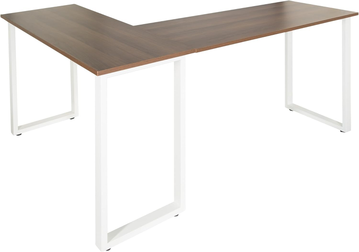 Hjh Office Eckschreibtisch Tisch Arbeitsplatz 165x120 Cm Basic I Walnuss Weiß B-Ware - 4064323014270