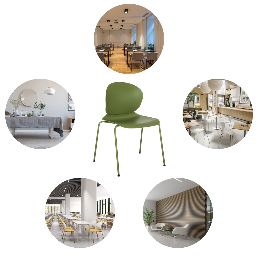 B-Ware Hjh Office Besucherstuhl Konferenzstuhl Stapelstuhl T36 Vi Kunststoff Grün - 4064323037842