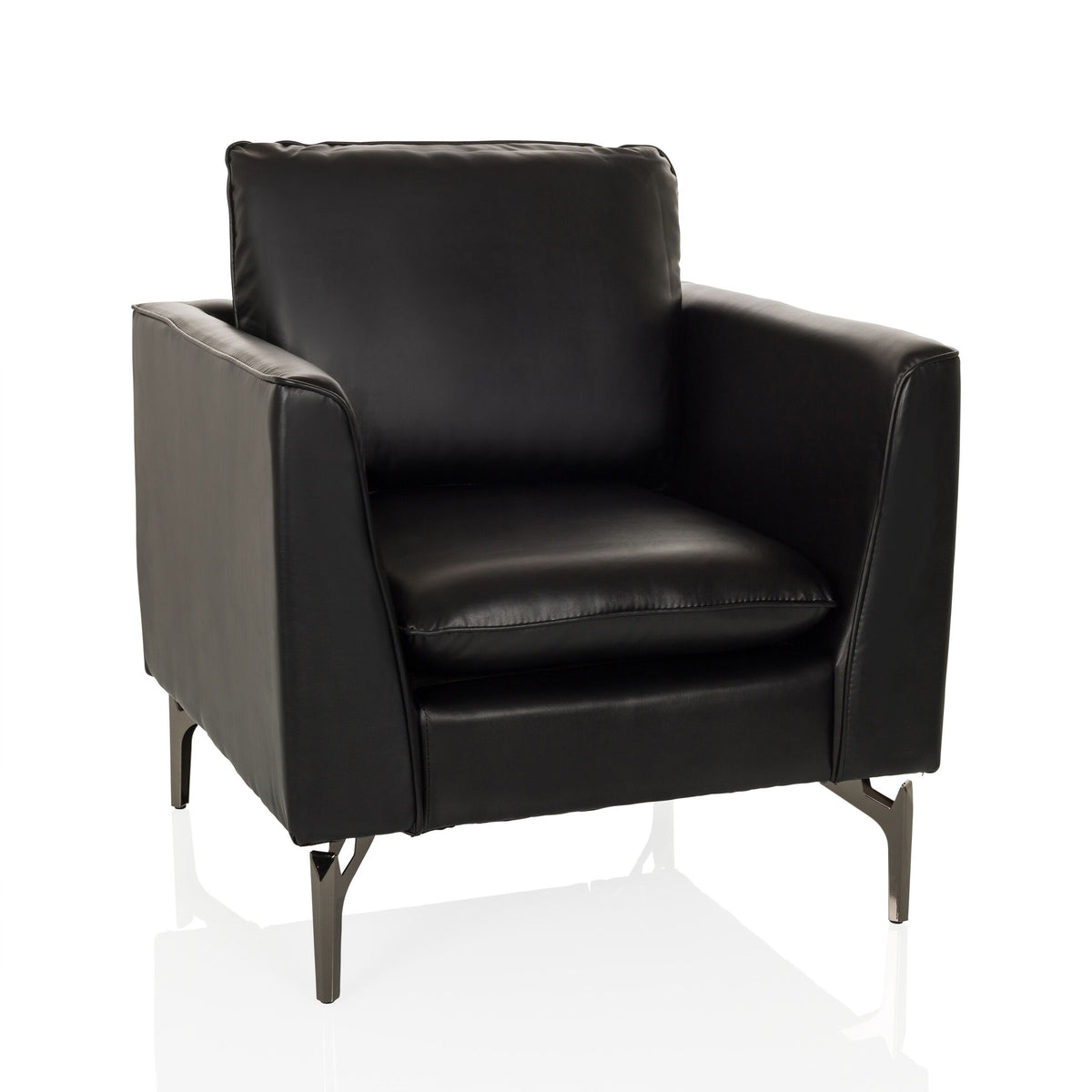 hjh OFFICE Loungemöbel Sofasessel Sitz Sessel Sofa Einsitzer BAVERO PU schwarz - 4064323037903