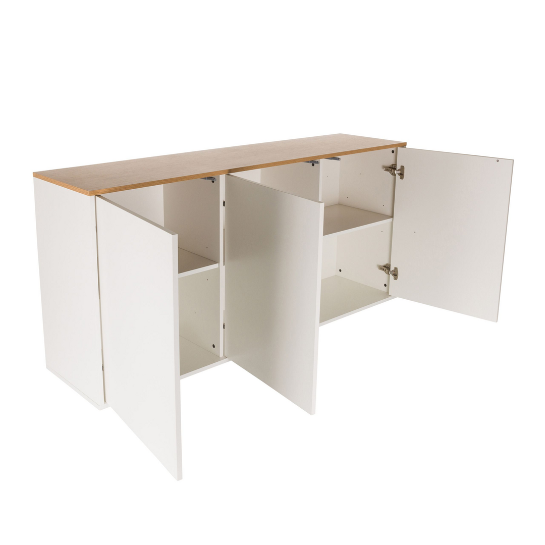 Hjh Living Kelo S Sideboard Kommode Aufbewahrung 160 X 40 X 76 Cm Weiß Eiche B-Ware - 4064323037989